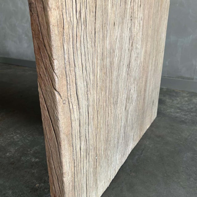 Custom Made Reclaimed Element Elm Wood Dining Table For Sale - Image 10 of 10