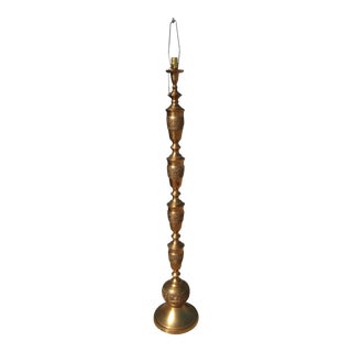 Mid-Century Asian Brass Floor Lamp For Sale