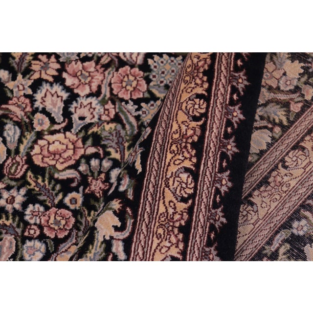 Textile Shabby Chic Art Nouveau 1990's Pak-Persian Black/Black Wool Rug - 9'0'' X 12'3'' For Sale - Image 7 of 9