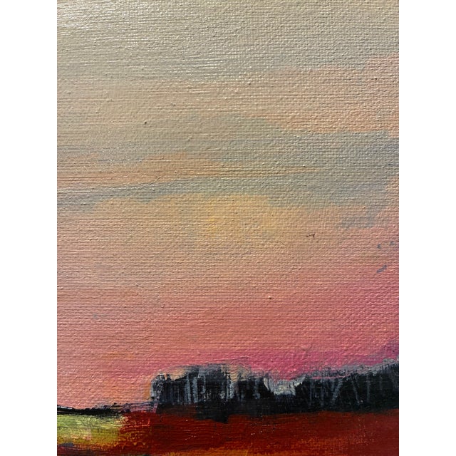 Impressionist “Flooded MidWest Field, Late Summer”. Original Acrylic on Canvas. 12x24. Drying on My Easel. Gallery Represented Studio Artist Since 2004. For Sale - Image 3 of 5