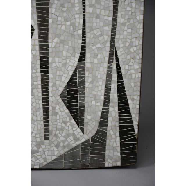 Black Abstract Black and White Glass Mosaic Coffee Table with Brass Legs by Berthold Müller, 1955 For Sale - Image 8 of 18