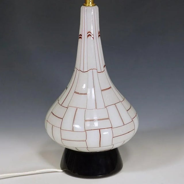 1960s Vintage Sidone Table Lamp by Barovier & Toso for Erco, Murano, 1960s For Sale - Image 5 of 9