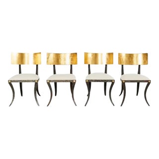 Set of Four Gilt Iron Klismos Chairs by Ched Berenguer-Topacio For Sale