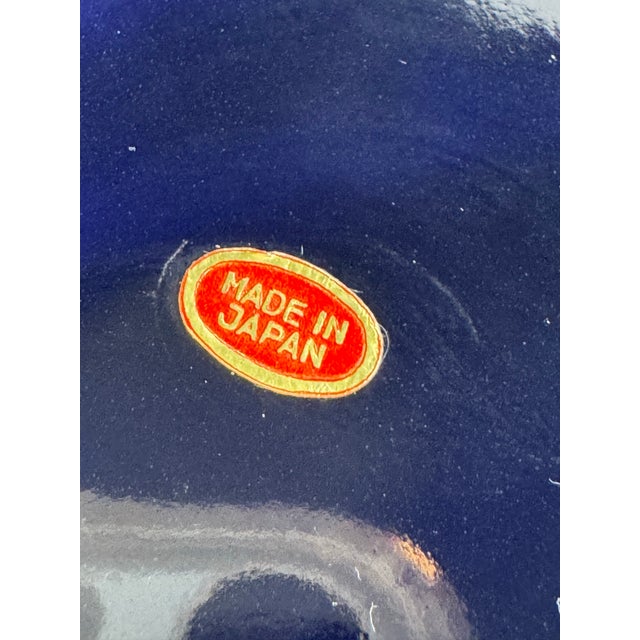 Vintage Japanese Asian Cobalt Blue LIdded Ginger Jar, Cobalt Blue, Lavender, Gold For Sale - Image 11 of 12