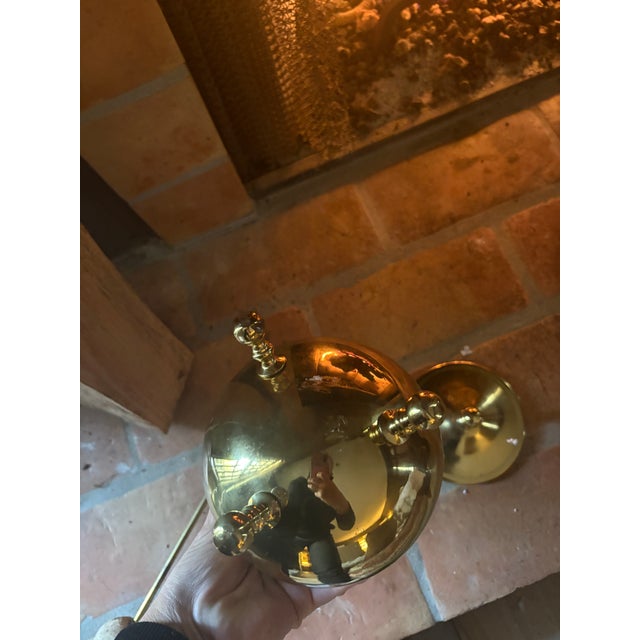 Brass Antique Brass Ember Pot With Fire-Lighting Wand (Late 19th–Early 20th Century) For Sale - Image 8 of 9