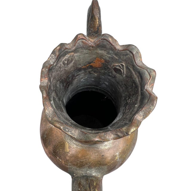 Copper Antique Turkish Copper Pitcher For Sale - Image 8 of 14
