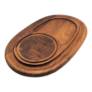 1980s Dansk Staved Teak Carving and Charcuterie Board