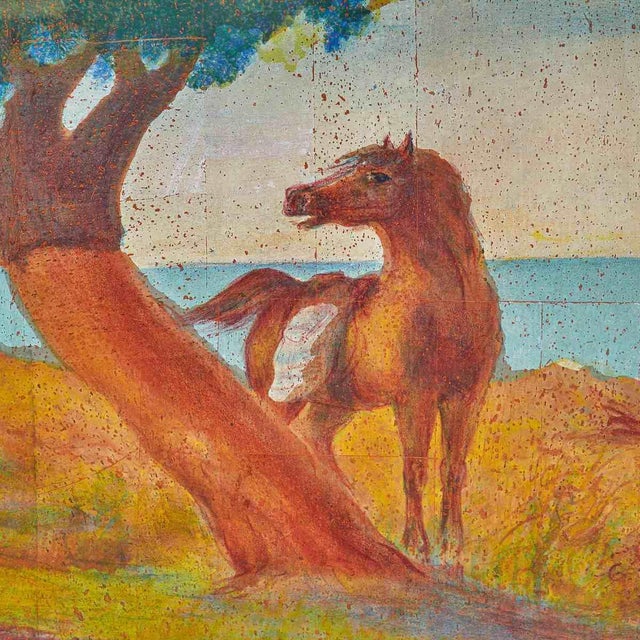 Aligi Sassu, Landscape with Horse, Numbered Lithograph For Sale - Image 3 of 5