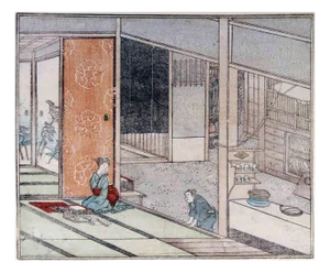Utagawa Hiroshige, Interior Scene with Traditional Service, 19th Century