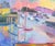 1990s 1994 “Blue Harbor” Oil on Canvas Painting By For Sale - Image 5 of 9