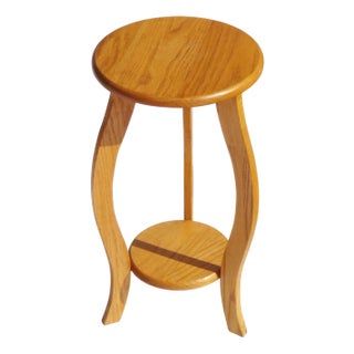 Amsterdam School Two Tiered Oak Plant Stand, 1950s For Sale