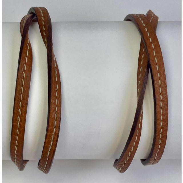 1990s 1990s Hermes “Tillet” Leather Wrap Bracelets - A Pair - For Sale - Image 5 of 7