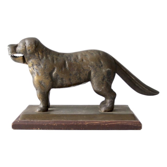 Antique Brass Dog Nut Cracker For Sale