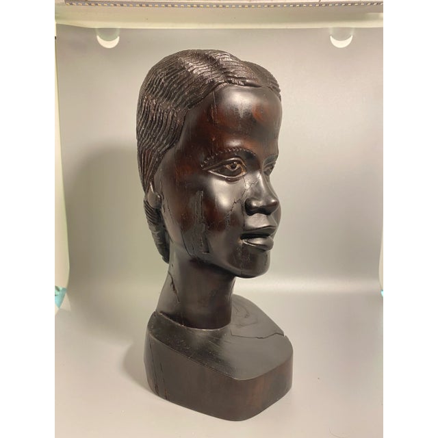 Mid-Century Haitian Female Bust From Irwin and Lane For Sale - Image 4 of 8