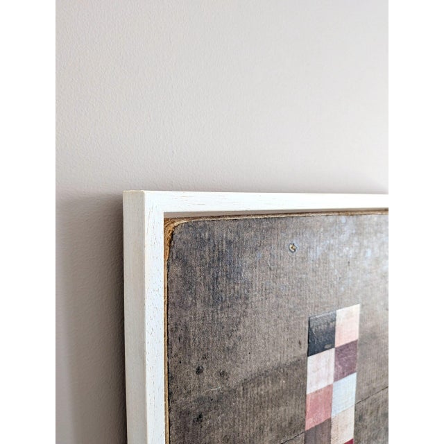 Brown 2026 Contemporary 'Geometric Collage 12 Squares' Original Mini Mixed Media Painting by British Artist Dave Boyd, Framed For Sale - Image 8 of 10