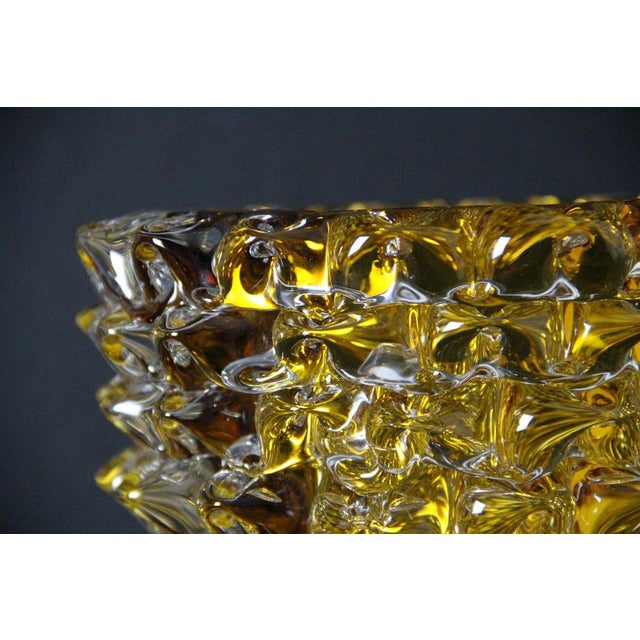 Murano Glass Vase in Orange-Amber Color Decorated with Rostrato Points in the style of Barovier, 2000 For Sale - Image 10 of 11