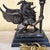 Vintage Neoclassical Bronze Winged Lion Griffin Table Lamp With Linen Shade For Sale - Image 10 of 18
