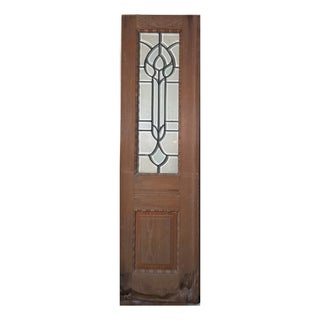 English Beveled and Leaded Glass Door For Sale
