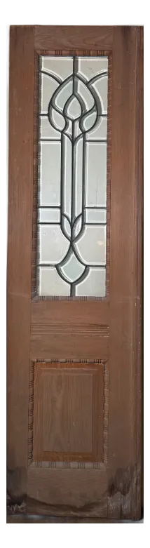 English Beveled and Leaded Glass Door