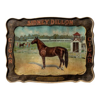 1910s Sidney Dillon Cigar Embossed Tin Advertising Sign For Sale