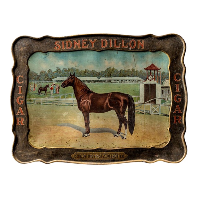 1910s Sidney Dillon Cigar Embossed Tin Advertising Sign For Sale