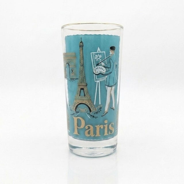 Libbey Glass Co. 1960s Libbey Glass Co. "Cities of the World" Glassware Collection. Set of 5 For Sale - Image 4 of 7