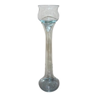 Blenko Style Extra-Tall Candle / Floating Vase For Sale
