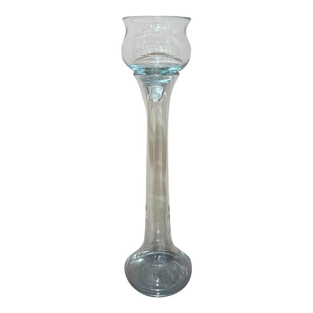 Blenko Style Extra-Tall Candle / Floating Vase For Sale