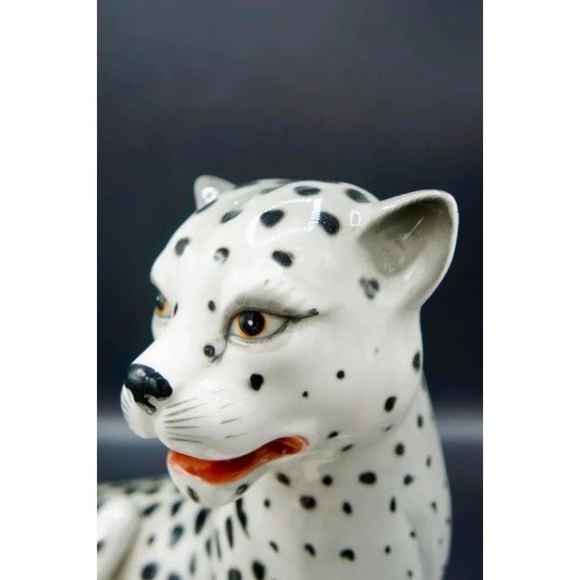 Italian Hand-Painted Snow Leopards For Sale - Image 9 of 11