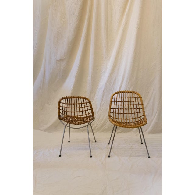 Vintage Iron and Bamboo Chairs by Gian Franco Legler, 1960s, Set of 6 For Sale - Image 4 of 5