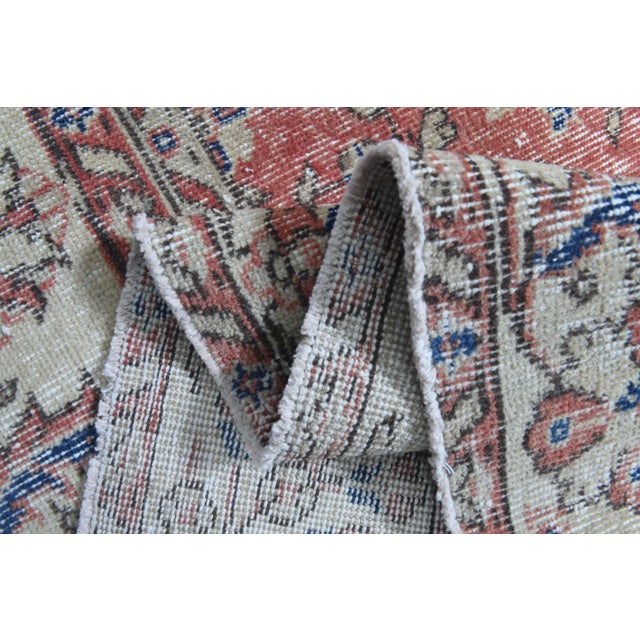 1960s Vintage Persian Handmade Wool Cotton Light Red Area Rug For Sale - Image 11 of 11