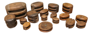 Antique Oak and Ash Ships Blocks, 1800s, Set of 18