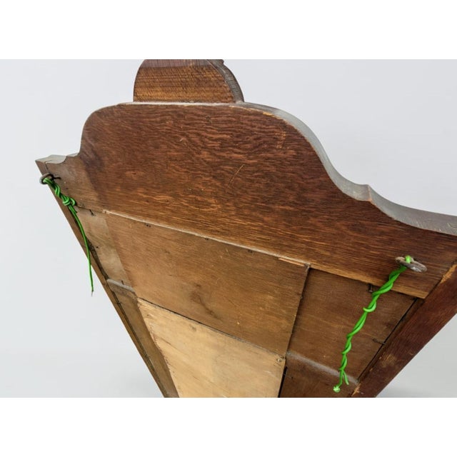 Antique French Provincial Carved Oak Hall Mirror with Beveled Glass and Shelf, 1890 For Sale - Image 14 of 15