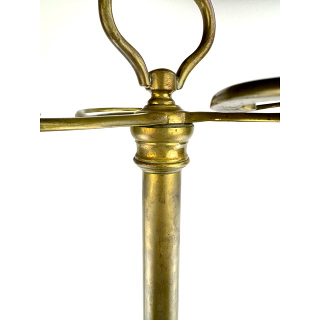 Brass Vintage Brass & Cast Iron Fireplace Tool Stand With Scalloped Ash Tray For Sale - Image 8 of 12