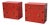Mid Century Modern Asian Orange Red Laminate Cabinets Nightstands Side End Tables - A Pair For Sale