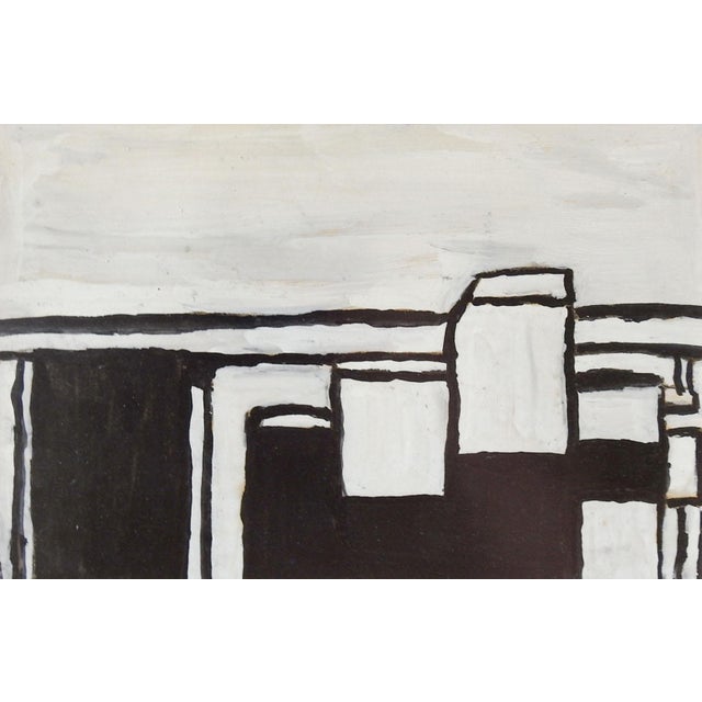 Vintage Mid Century Abstract Black & White Geometric Painting Chairish