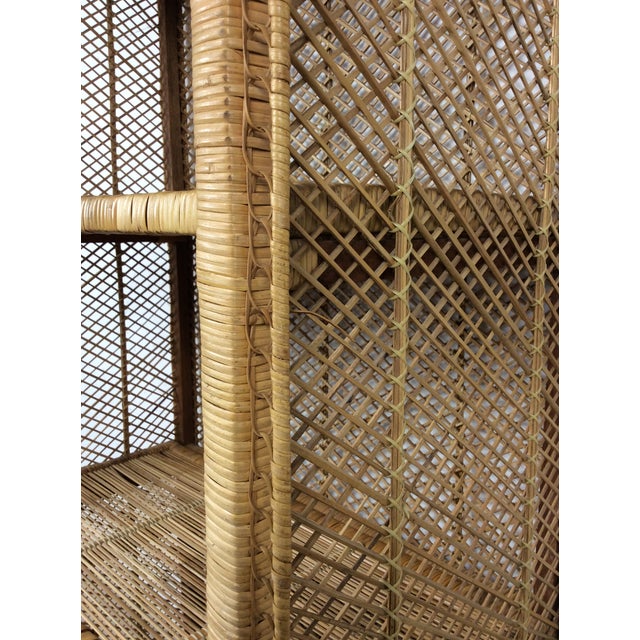 Vintage Boho Chic Rattan Shelving Unit With Arched Top For Sale In Philadelphia - Image 6 of 10