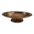 Vintage Hammered Copper and Brass Oval Pedestal Bowl With Grapes Handles For Sale
