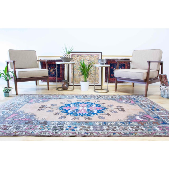 Vintage Central Anatolian Konya Turkish Area Rug Navy