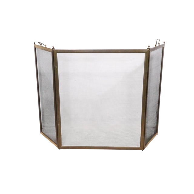 Vintage Folding Fireplace Screen Spark Guard For Sale In New York - Image 6 of 9