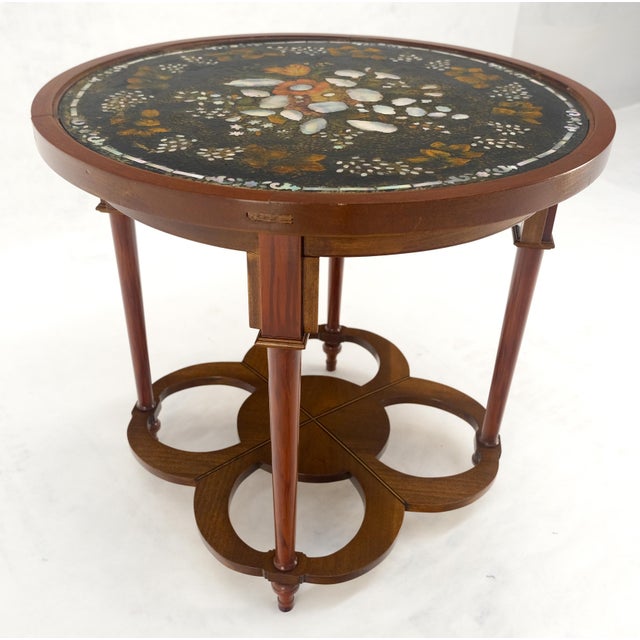 Very Fine Mother of Pearl Decorated 24" Round Side Lamp Table Stand For Sale - Image 10 of 18