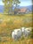 Cows in a Field of Flowers Oil Painting Including the Antiqued Gold Wood Frame For Sale - Image 4 of 7