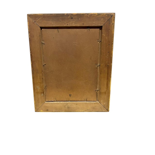 Green Antique French 19th-Century Oil on Board Landscape Painting in Giltwood Frame For Sale - Image 8 of 18
