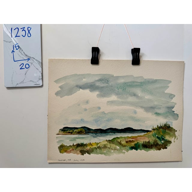 Paper Henry Emil Salloch Original Watercolor on Paper Castine, Maine. 1954. For Sale - Image 7 of 7
