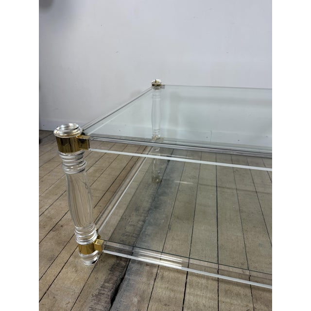 Hollywood Regency Coffee Table in Altuglass and Glass, 1970s For Sale - Image 6 of 9