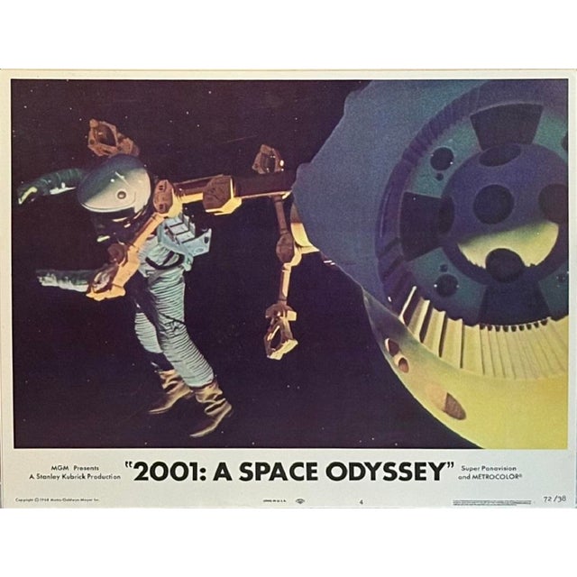 2001: A Space Odyssey 1968 Original Vintage Cinema Lobby Card Framed In Black. Extra Large 11x14" inches / 28x36 cm paper...