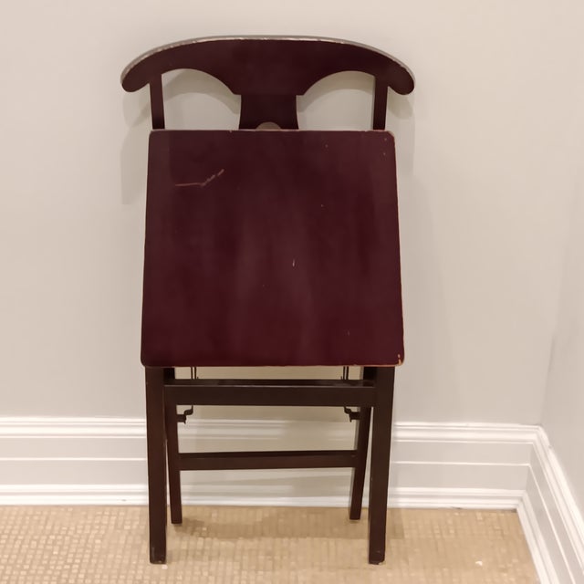 French Style Folding Side/Accent Chair With a Mahagony Color Finish. 17" w x 15" d x 35" h *Reasonable offers are highly...