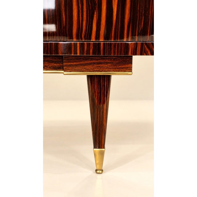 Vintage Art Deco Sideboard in Macassar Ebony Veneer and Brass, 1960s For Sale - Image 4 of 7
