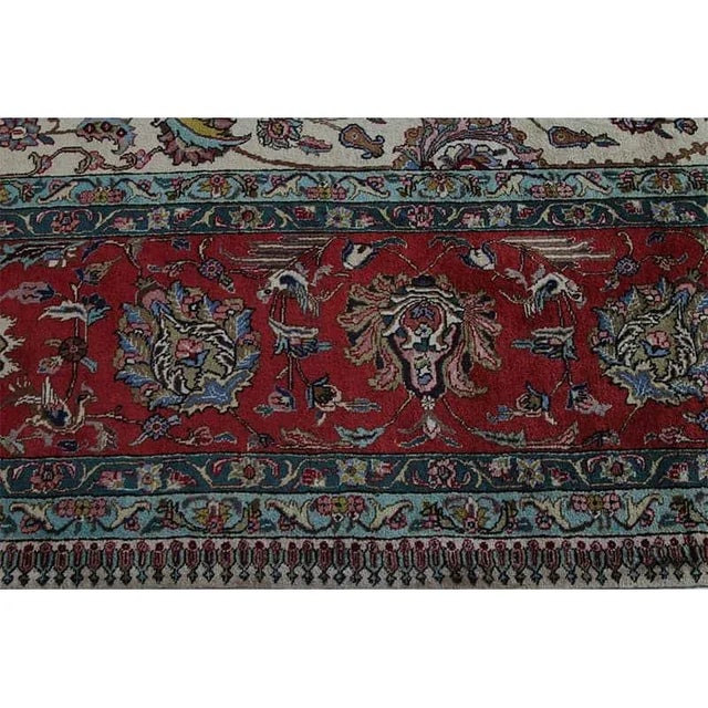 1960s Old Persian Tabriz Area Rug 12’0″ X 17’9″ For Sale - Image 10 of 12