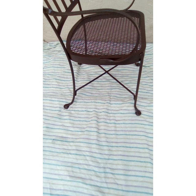 Mid-Century Modern Vintage Salterini Style Metal Patio Arm Chair Brown Color Set of 2 For Sale - Image 3 of 12